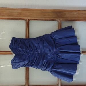 Betsey Johnson Silk Sweetheart Marine Blue Mini Prom Dress